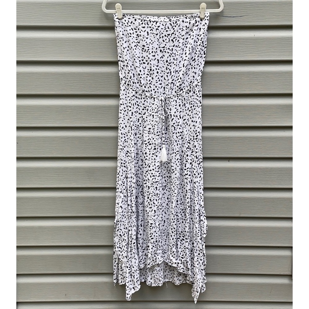 VICI Dalmatian Print Strapless Maxi Dress